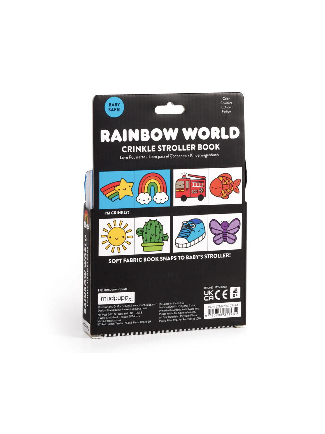 Rainbow World Crinkle Fabric Stroller Book