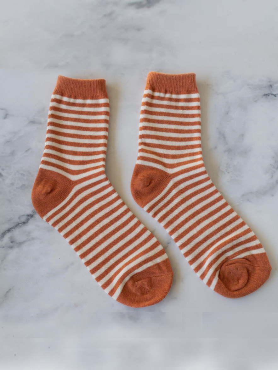Rust Striped Socks