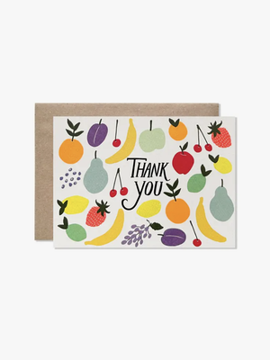 Thank You Neon Fruit Card Set