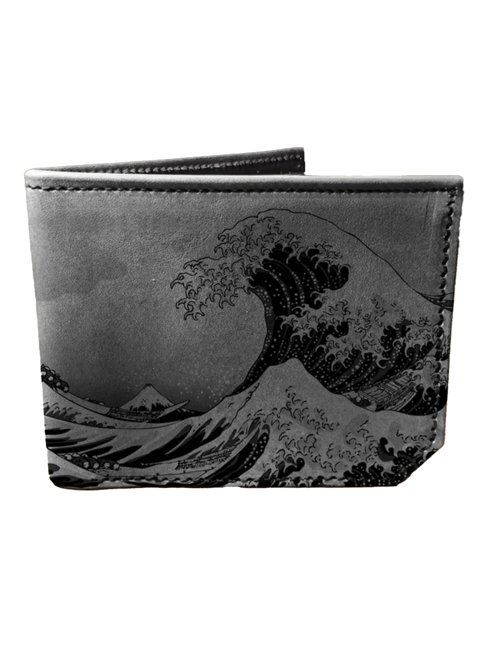 Giant Waves Handmade Printmaker Leather Wallet