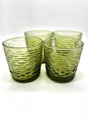 Set of Four Vintage Green Glasses