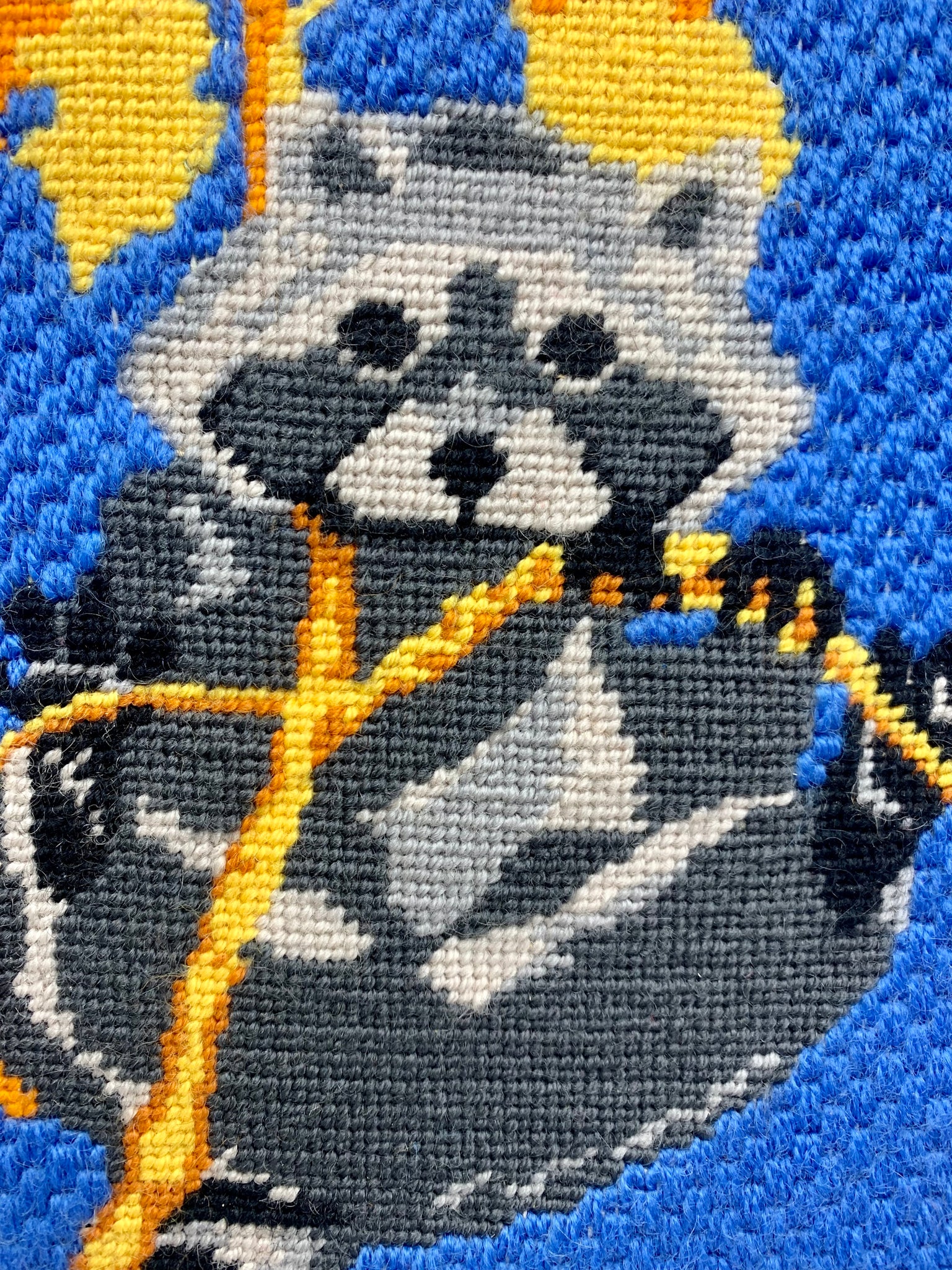 Raccoon Embroidered Art