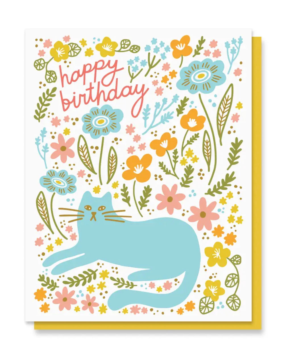Cat Garden Birthday Card