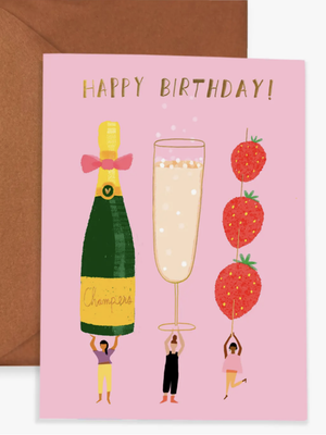 Champagne Wishes Birthday Card