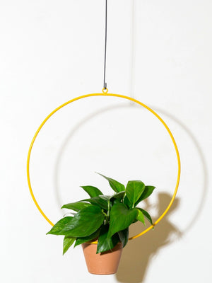 18" Hanging Circle Planter Yellow