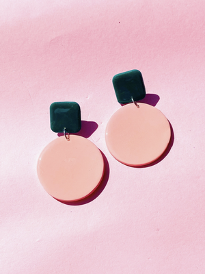 Color Block Dangle Earrings