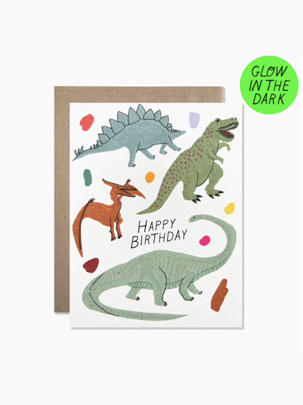 Glow In The Dark Dinosaur Birthday Card