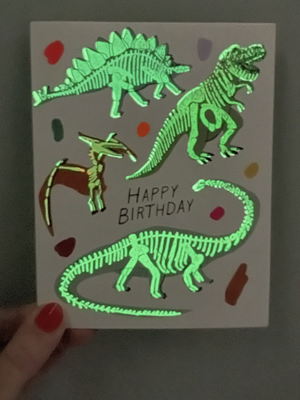 Glow In The Dark Dinosaur Birthday Card