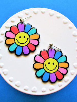 Handpainted Flower Earrings