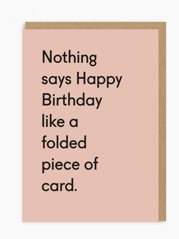 Folded Piece of Card Birthday Card