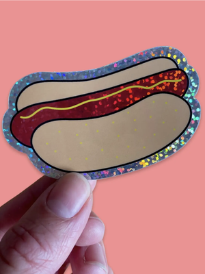 Glitter Hot Dog Sticker