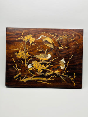 Wooden Bird Raised Place Setting
