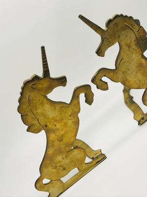 Brass Unicorn Bookends