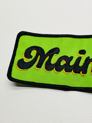 Maine Groovy Text Embroidered Patch