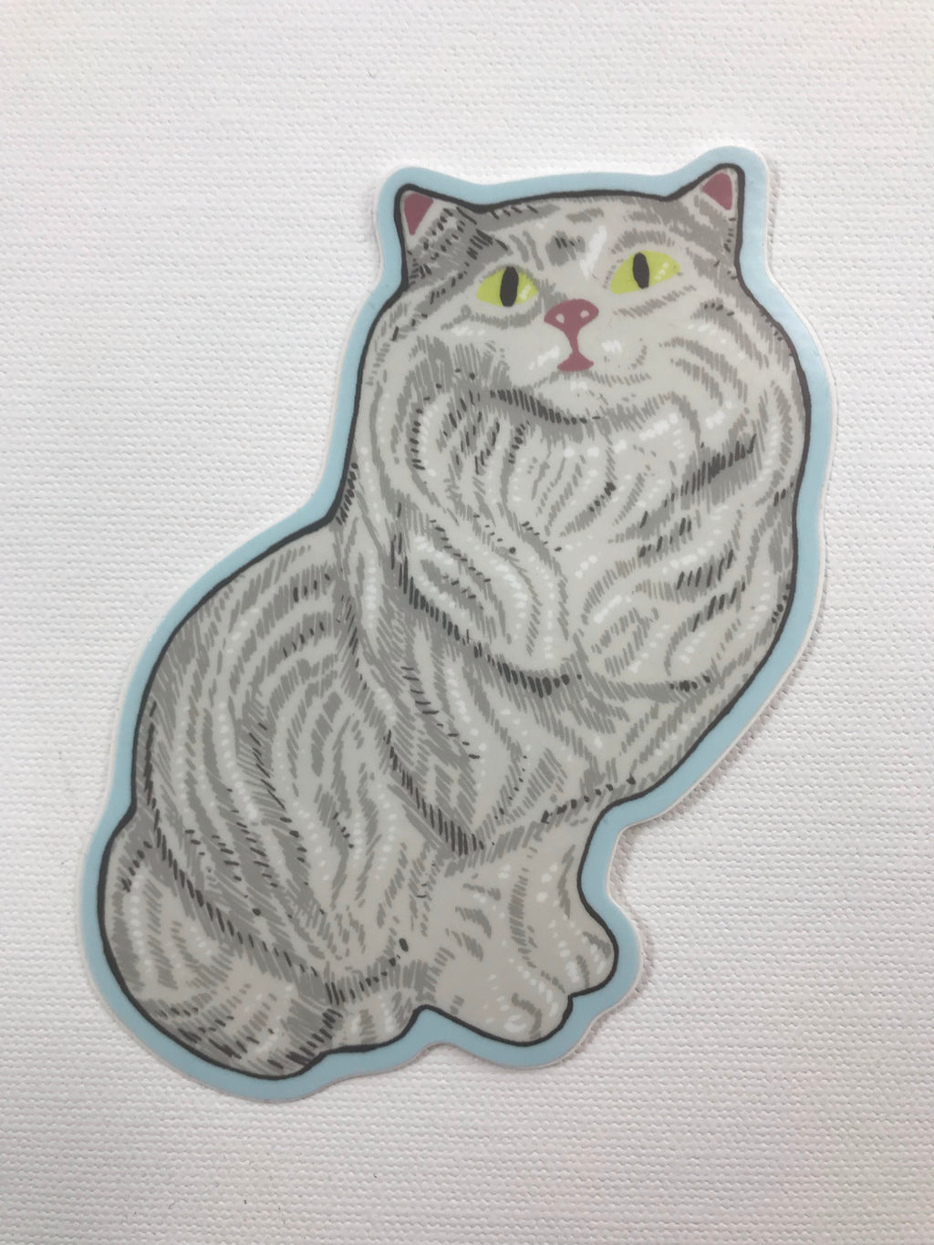 White Ceramic Cat Sticker