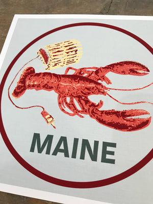 Maine Lobster 8x8in. Giclee Print by Kris Johnsen