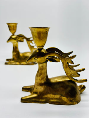 Brass Deer Candelabras