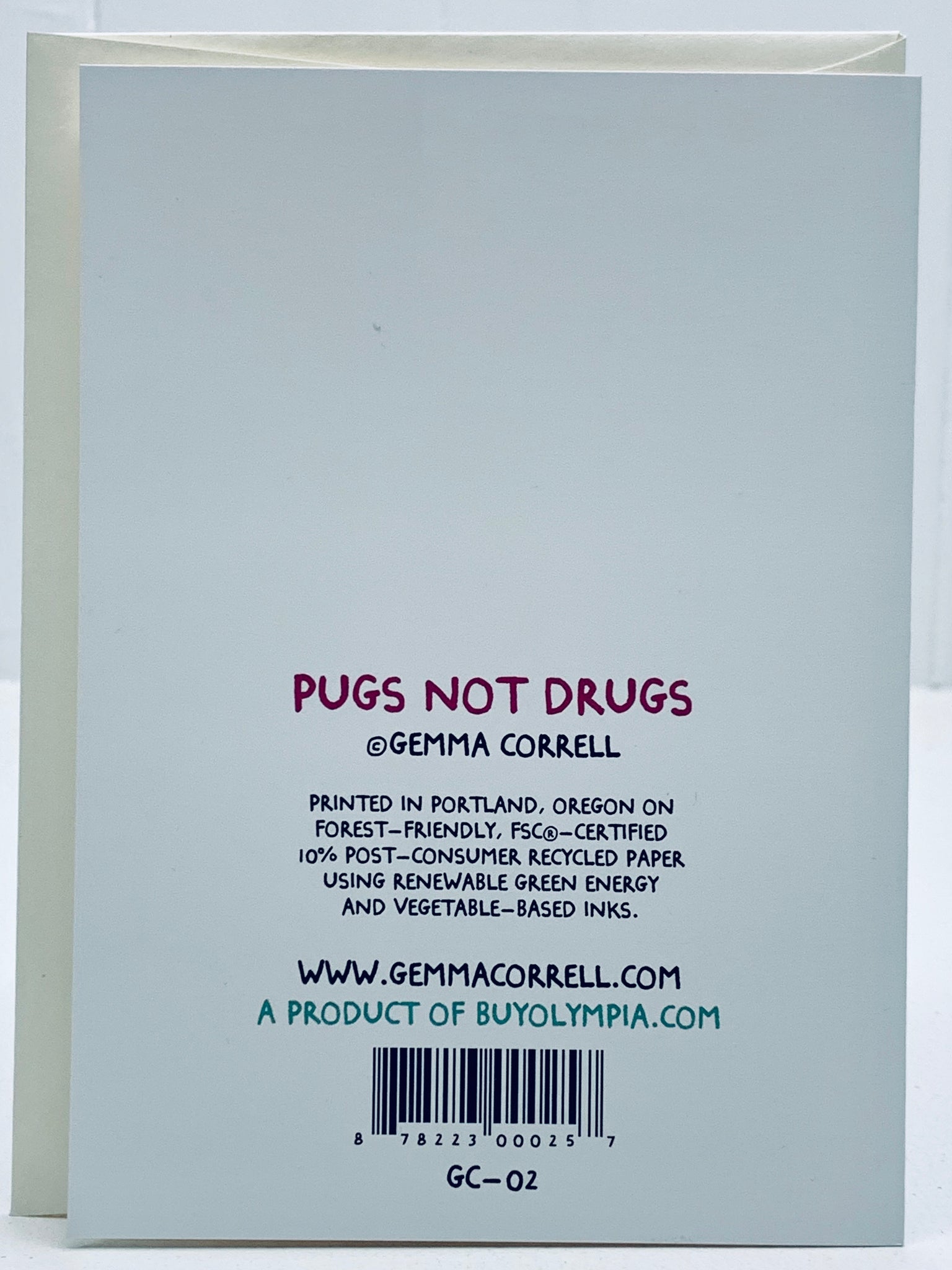 Pugs Not Drugs Card