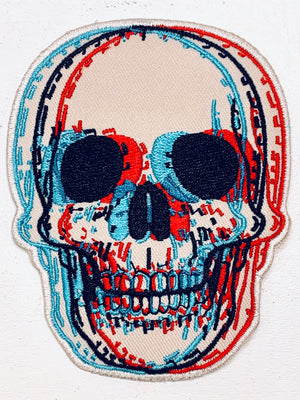3D Skull Embroidered Patch