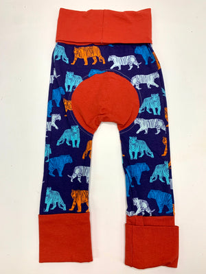 Mama Hen Grow with Me Pants (Tiger Doodles Orange)