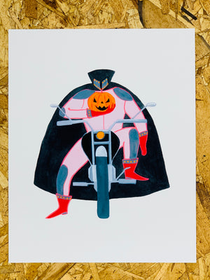 “The Headless Motorcycle Dude” 8x10in Art Print by Liz Long