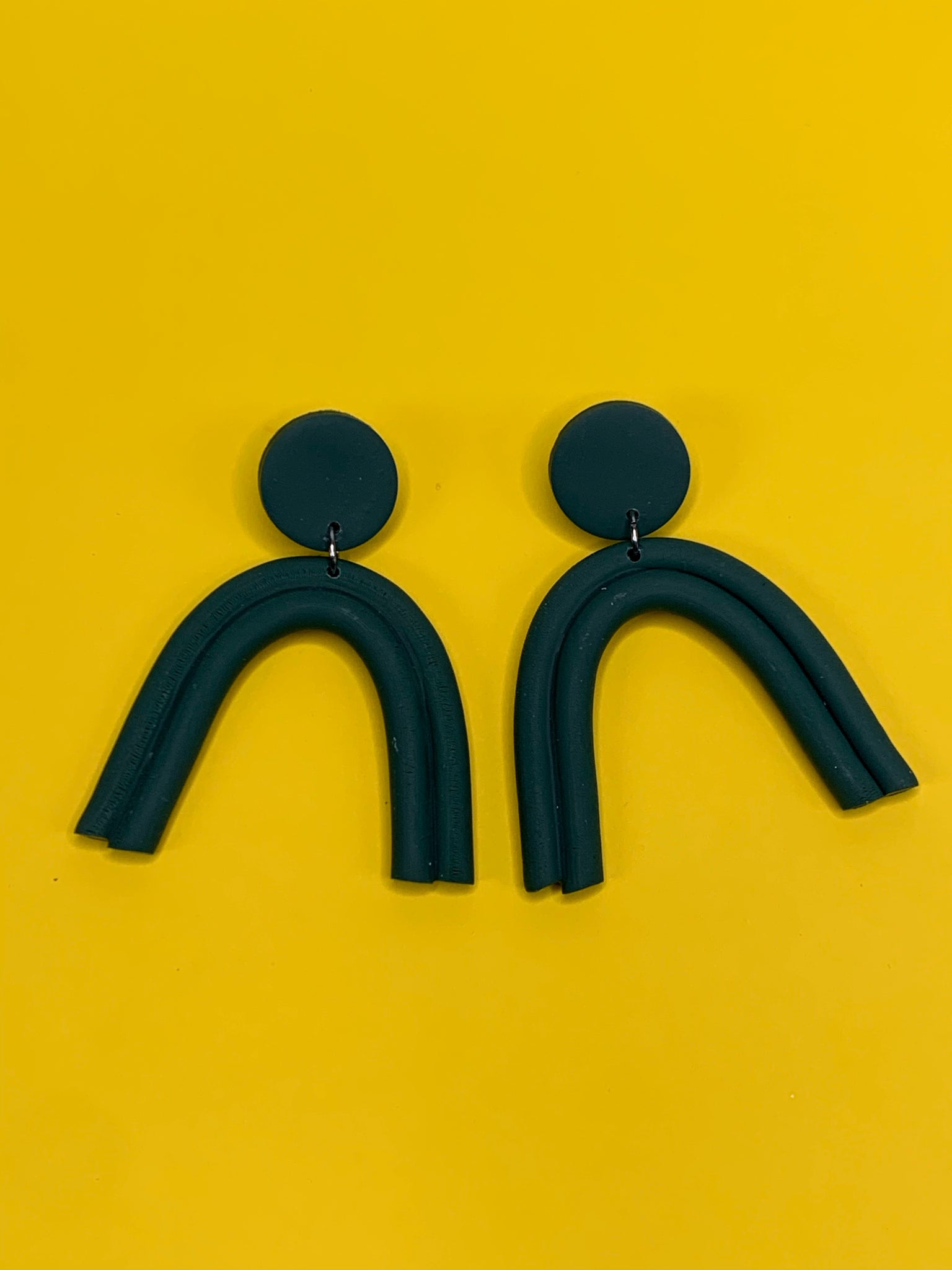 Lux Tube Arches Earrings Green