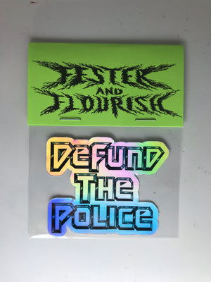 Defund The Police Holographic Sticker