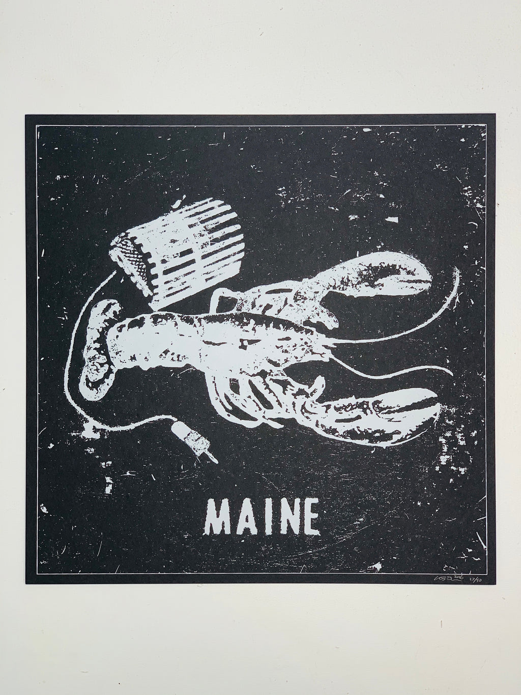 “Maine Lobster” 12.5x12.5in Screen Print