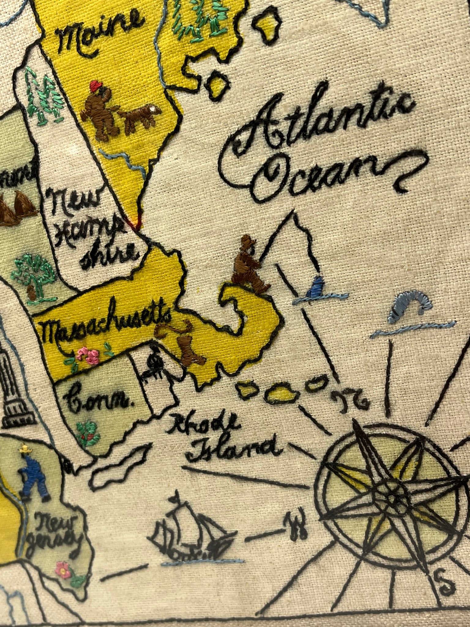 Map of the East Embroidered Wall Art