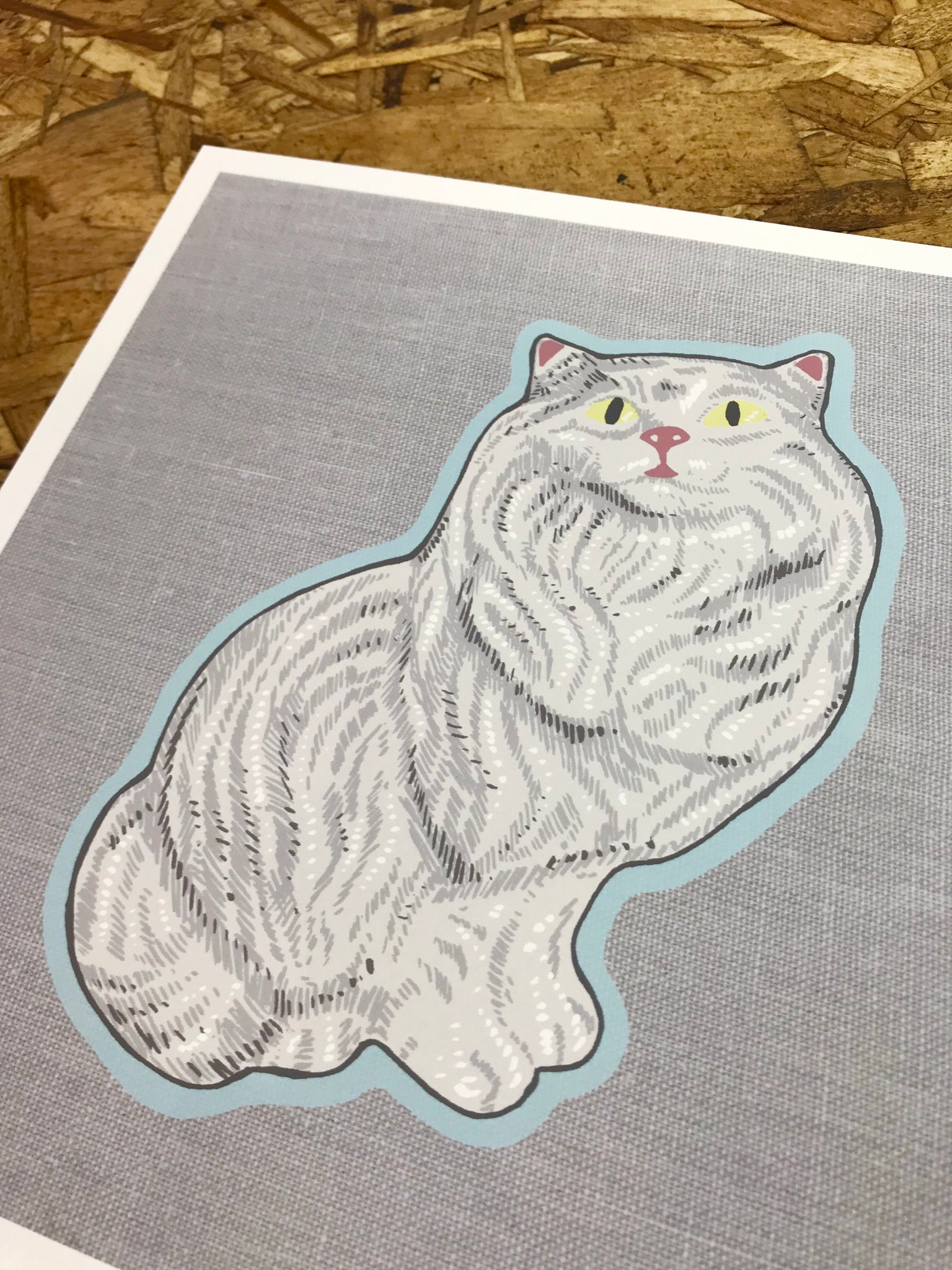 Ceramic Cat 8x8in Giclee Print