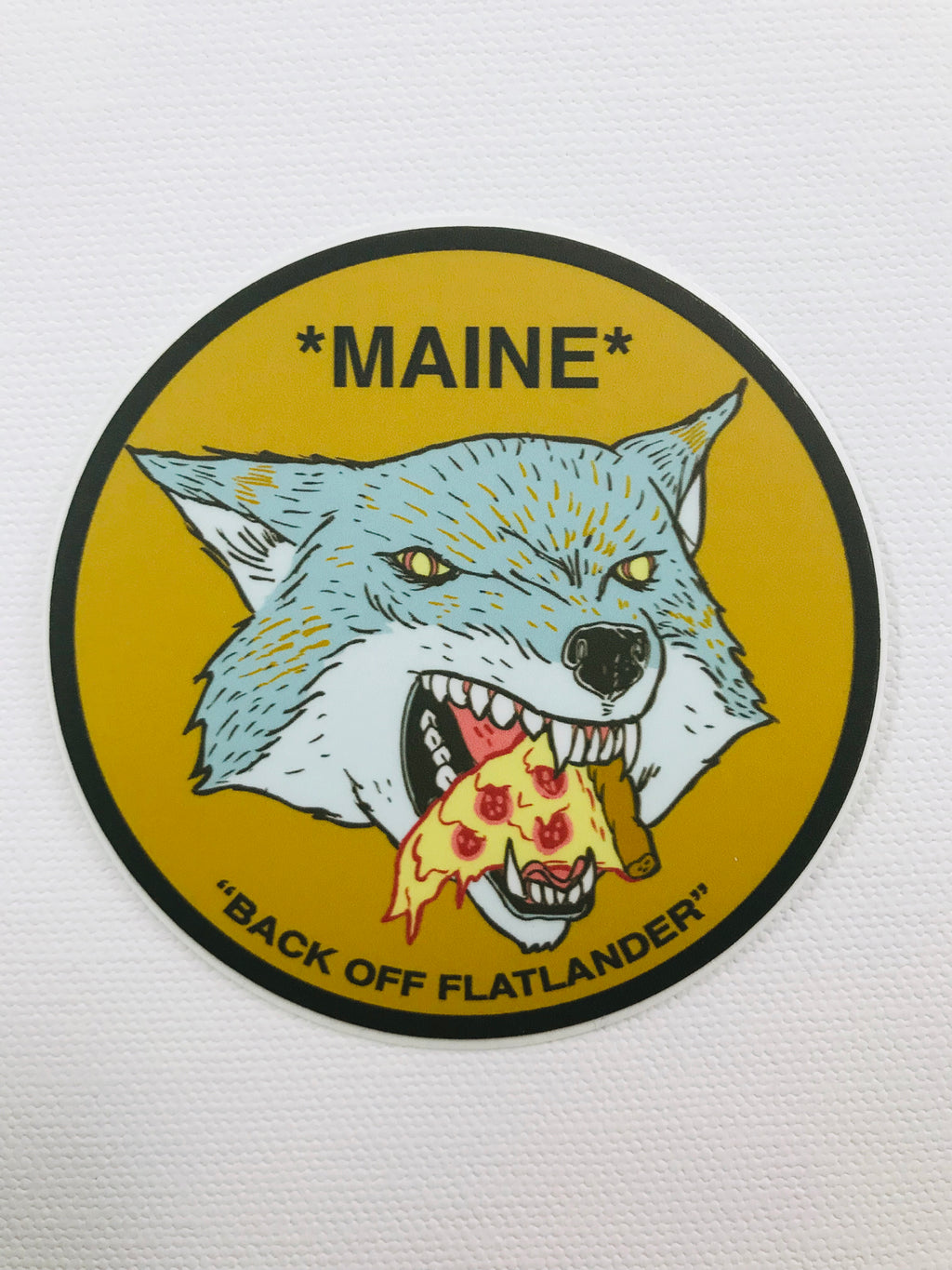 Maine Pizza Wolf Sticker