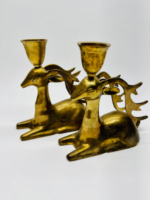 Brass Deer Candelabras