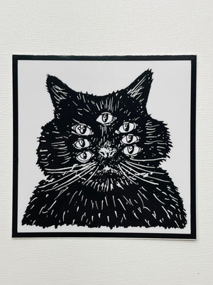 Harry Beast Square Cat Sticker