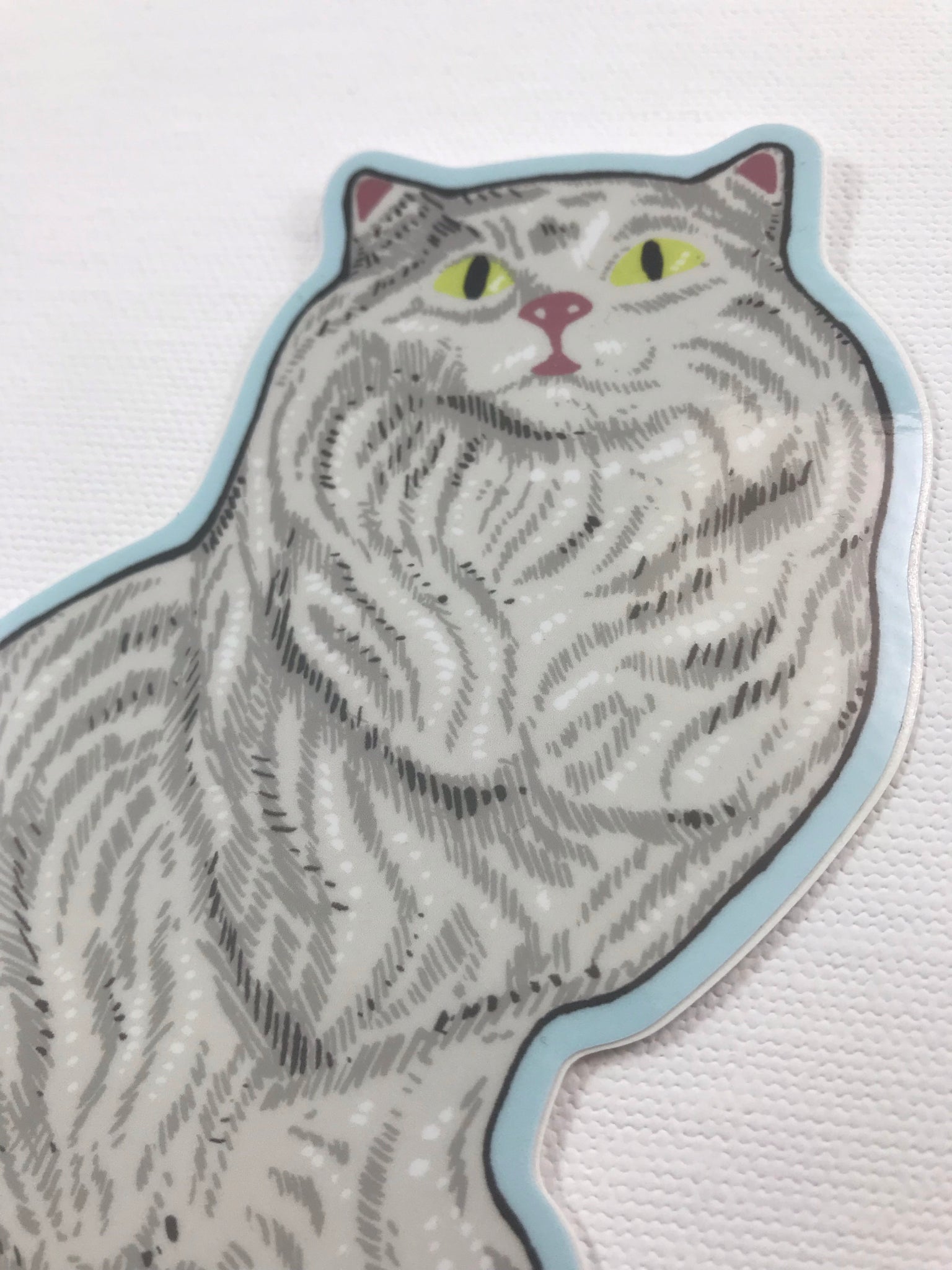 White Ceramic Cat Sticker