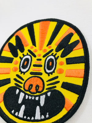 Lion Face Embroidered Patch