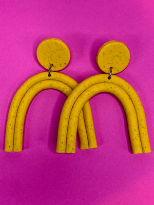 Lux Tube Arches Earrings Mustard