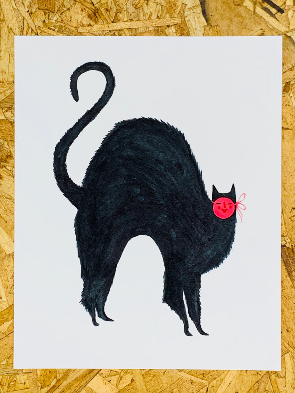 “Black Cat” 8x10in Art Print by Liz Long