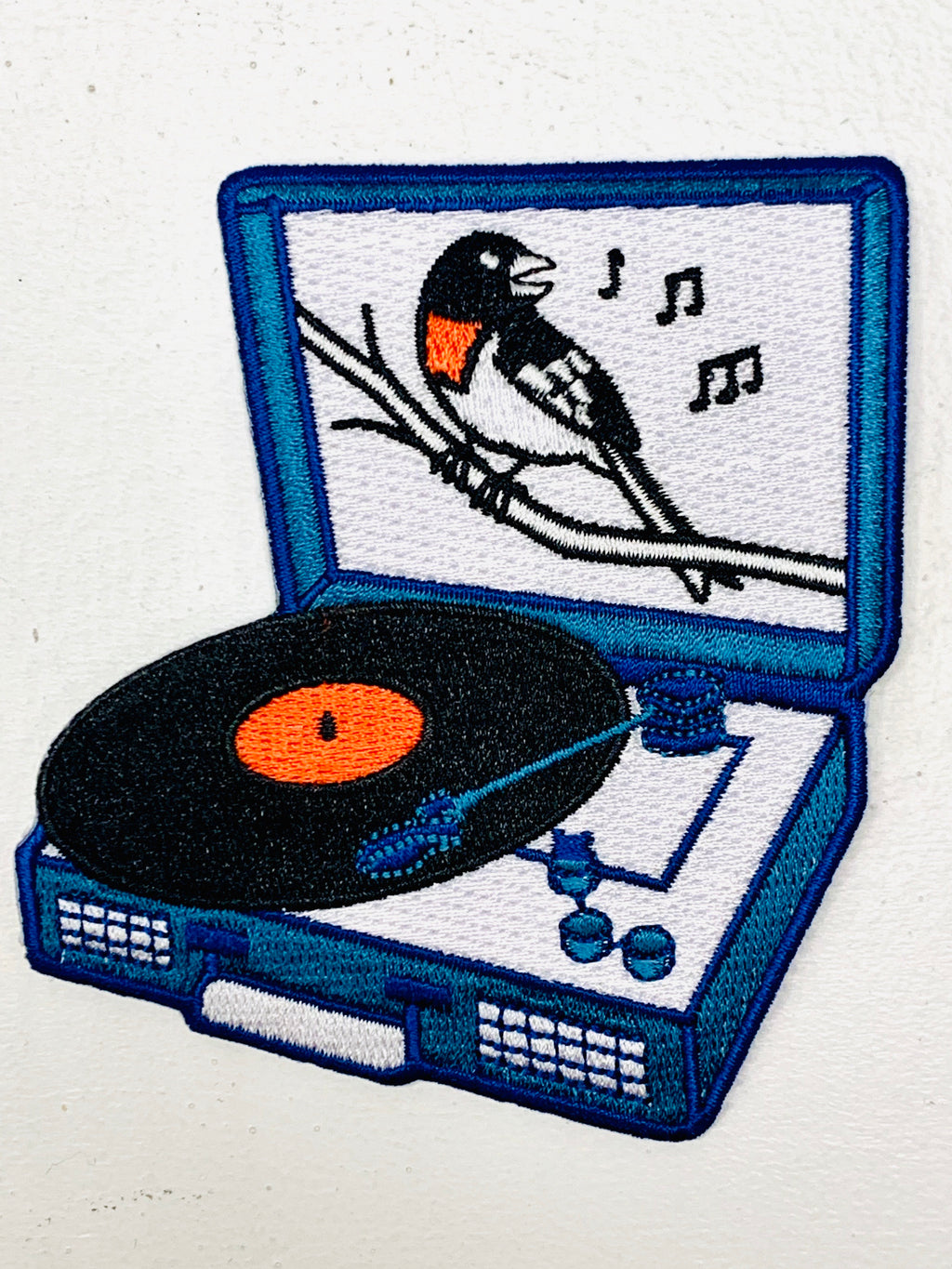 Songbird Record Player Embroidered Patch