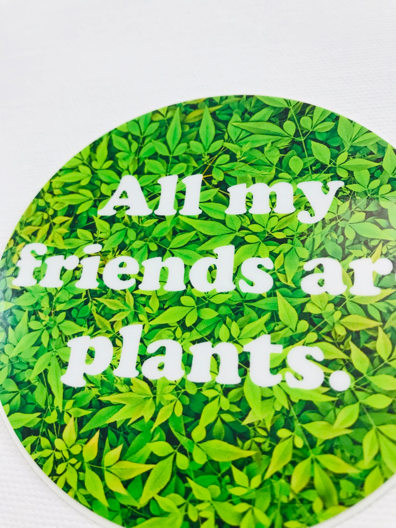All My Friends Are Plants. Green Leaves Sticker