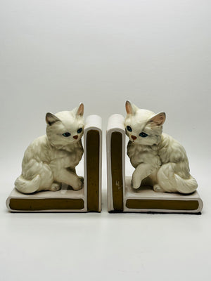 White Cat Book Ends