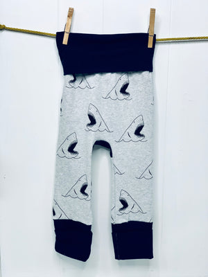 Mama Hen Grow with Me Pants (shark)