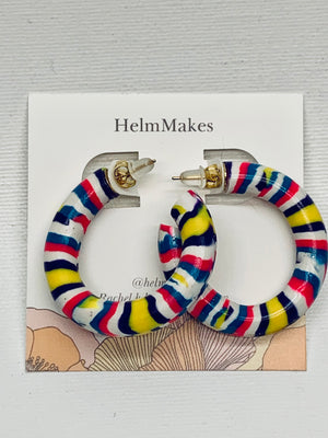 Helm Makes Earrings Candy Stripe Hoops