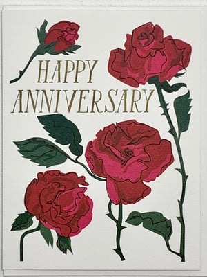 Rose Happy Anniversary Card