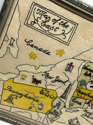 Map of the East Embroidered Wall Art