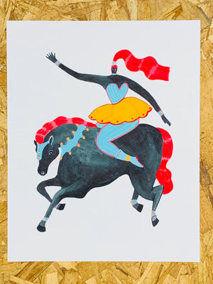“Horse Play” 8x10in Art Print by Liz Long