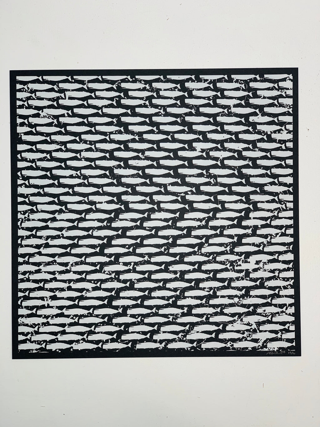 “Whale Pattern” 12.5x12.5in Screen Print