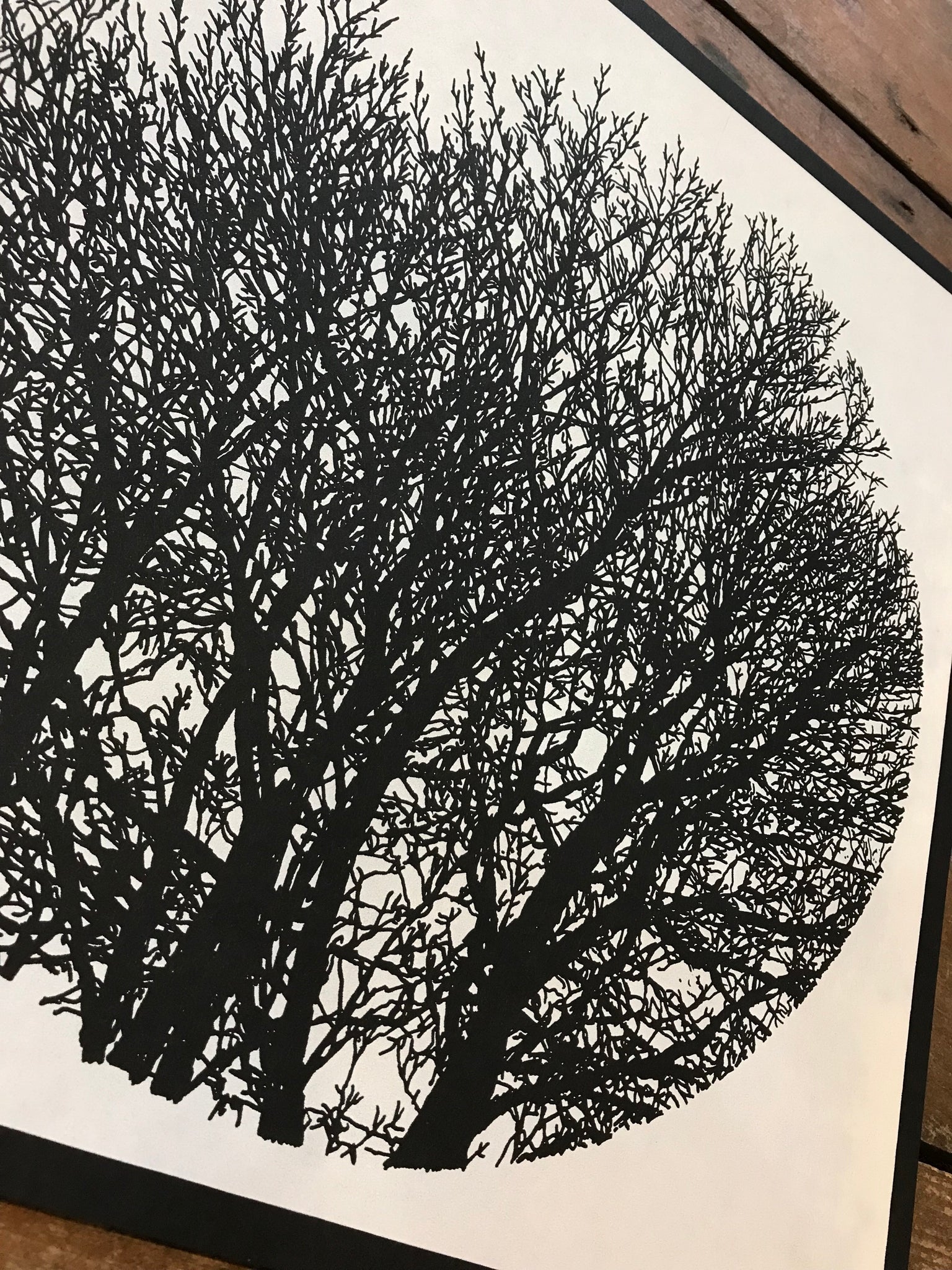 No Visitors - Tree Silhouette 12.5x12.5in Screen Printed Art by Kris Johnsen