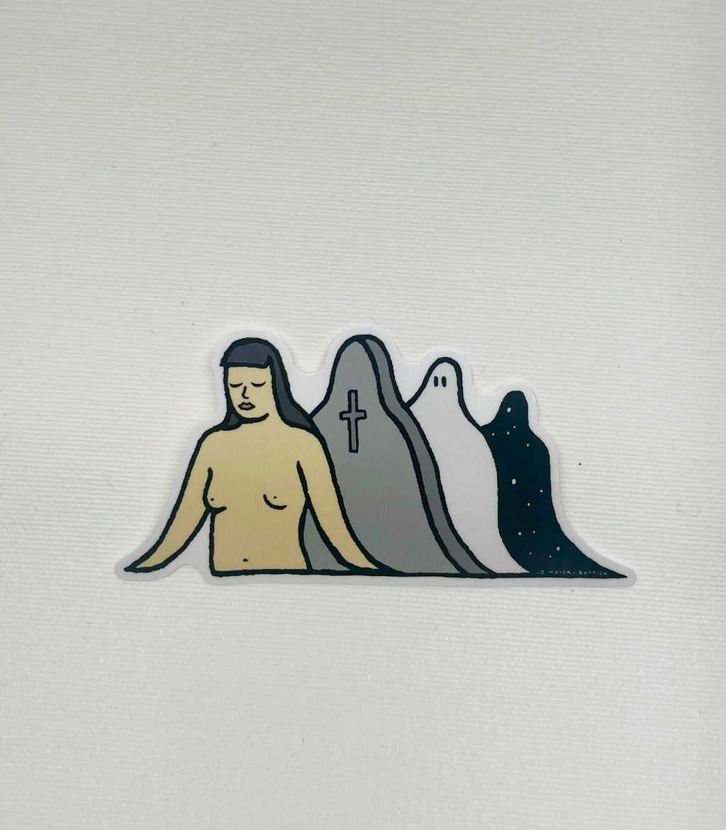 Person, Grave, Ghost Jo Moyer-Battick Sticker