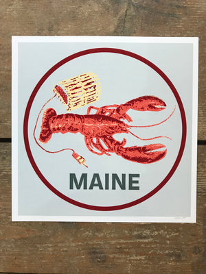 Maine Lobster 8x8in. Giclee Print by Kris Johnsen