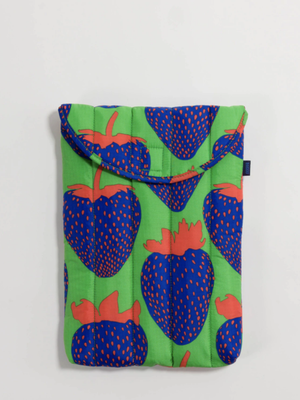 Electric Strawberries Puffy Laptop Sleeve